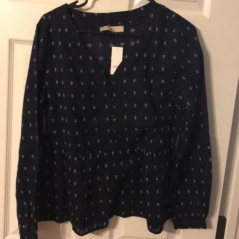 Loft- blue shirt with white detail